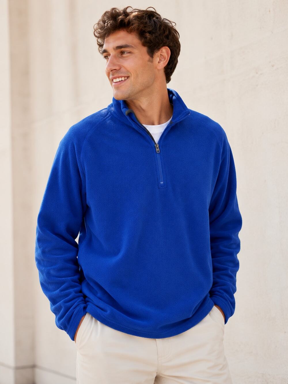 Eastern Mountain Sports Blue Quarter Zip Fleece Size Mens Size XL